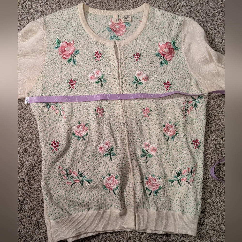 MOTH Anthropology Floral Embroidered Women's Sweater, L - Picture 6 of 9